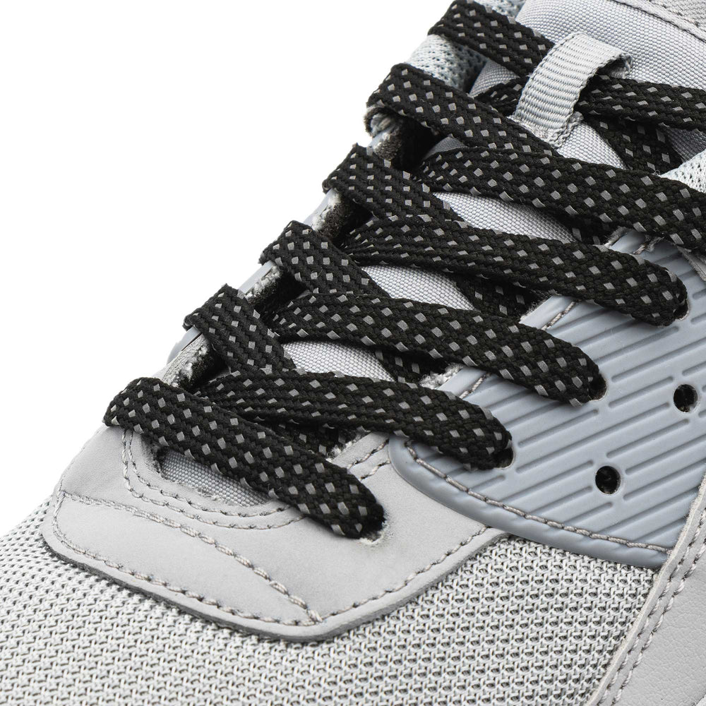 Black - Reflective Flat Laces 2.0 - Lace Lab