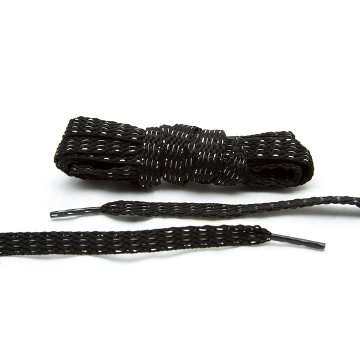 Black Reflective Flat Laces - Lace Lab