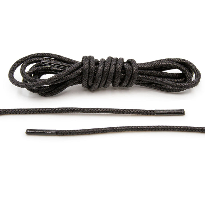 Black Waxed Dress Shoelaces - Lace Lab