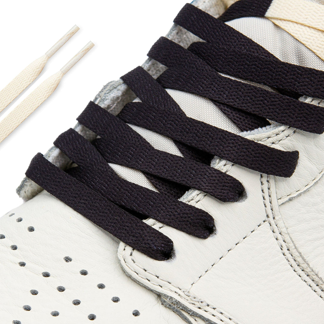 Cream/Black Union Jordan 1 Replacement Shoelaces - Lace Lab