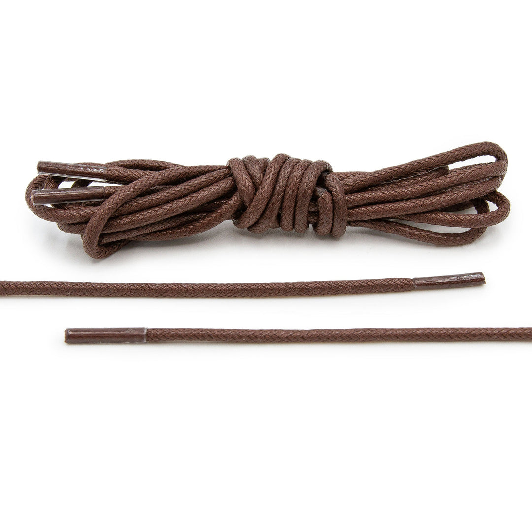 Dark Brown Waxed Dress Shoelaces - Lace Lab