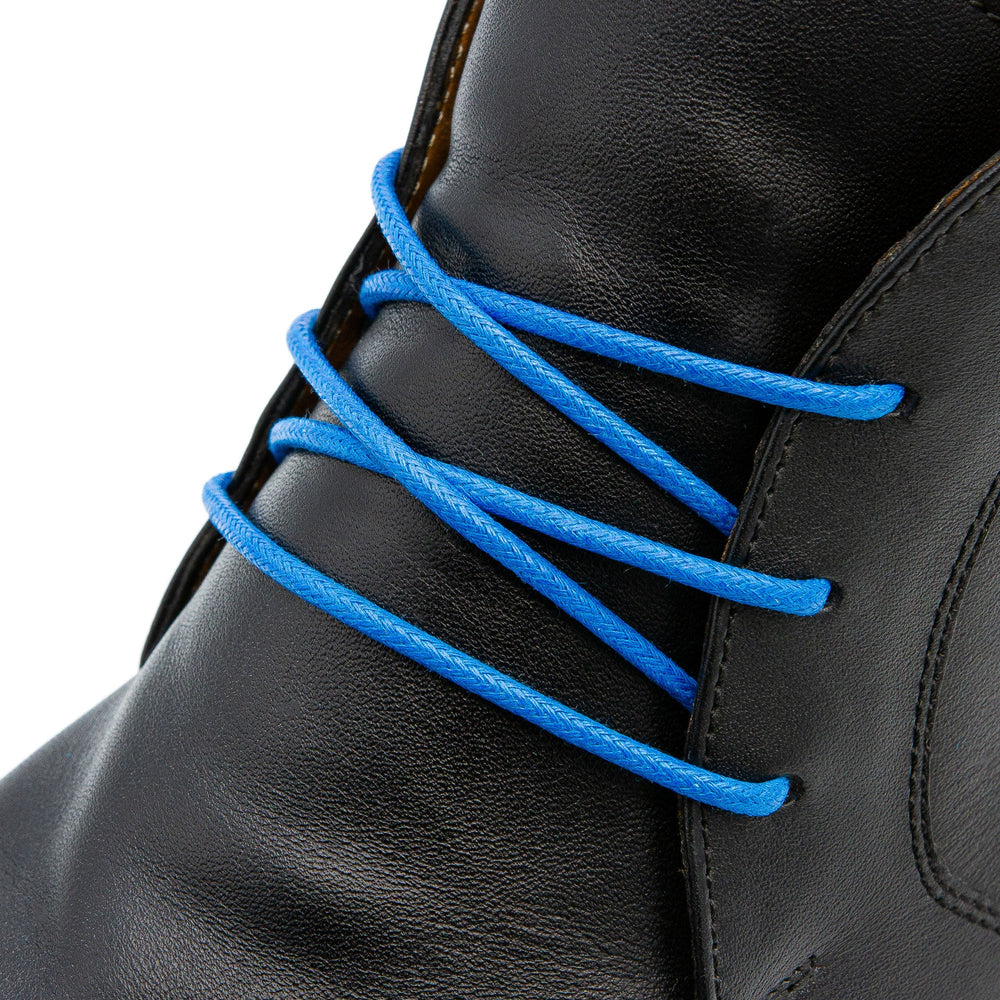 French Blue Waxed Dress Shoelaces - Lace Lab