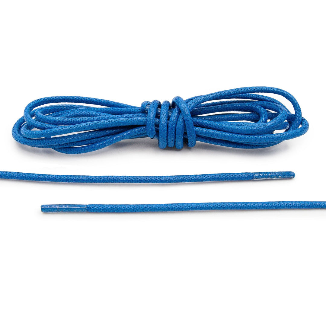 French Blue Waxed Dress Shoelaces - Lace Lab