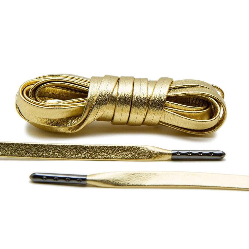 Gold Luxury Leather Laces - Gunmetal Plated - Lace Lab