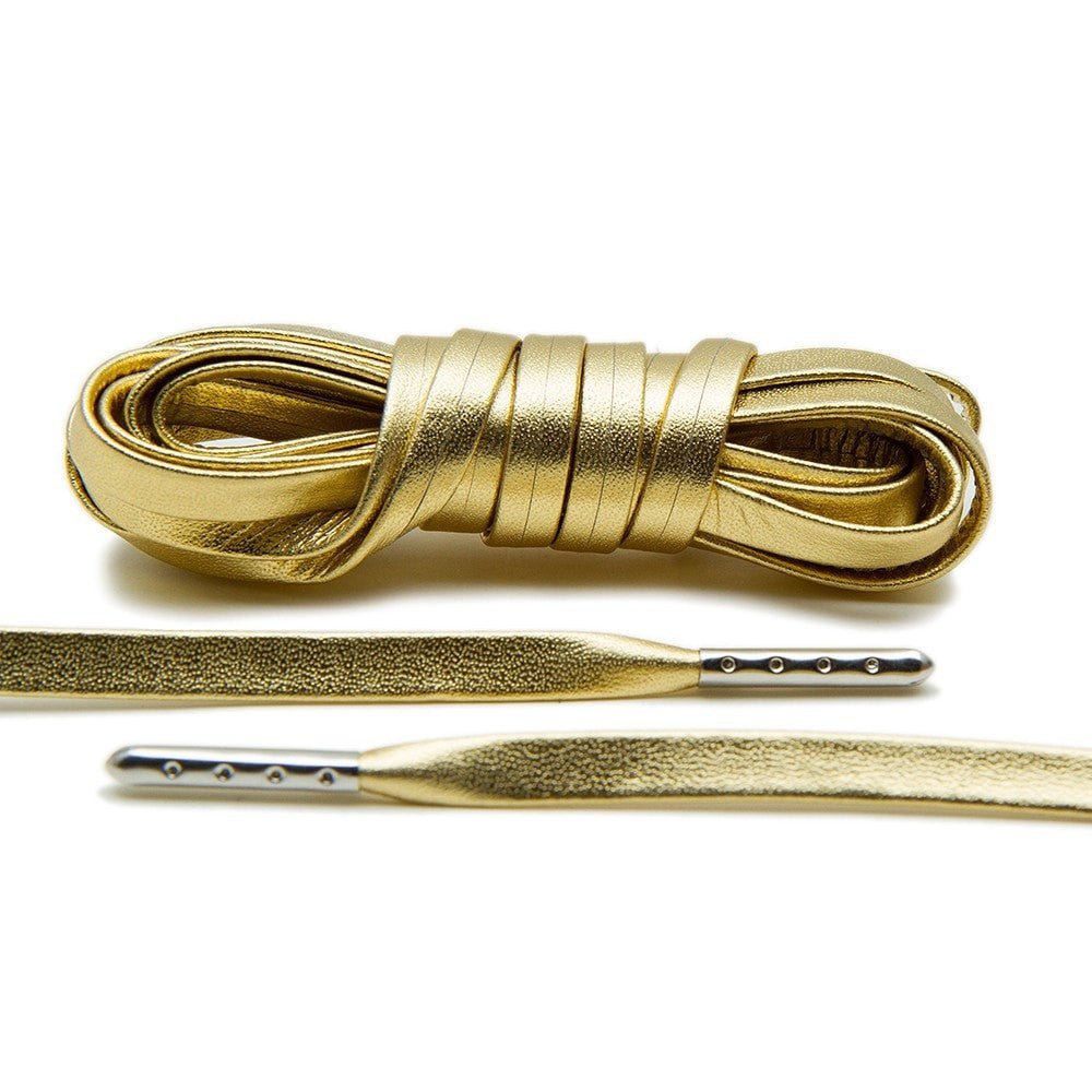 Gold Luxury Leather Laces - Silver Plated - Lace Lab