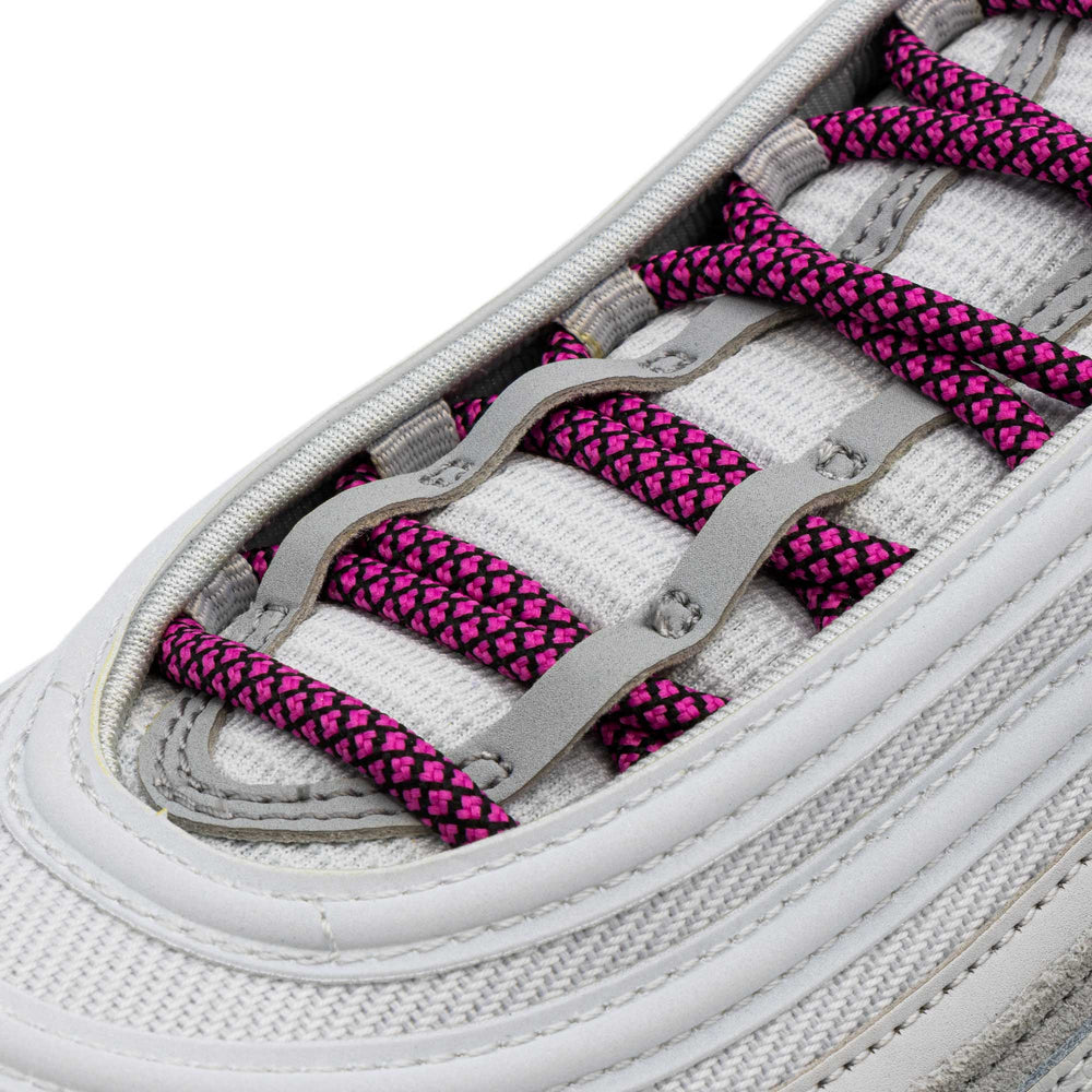 Hot Pink/Black Rope Laces - Lace Lab