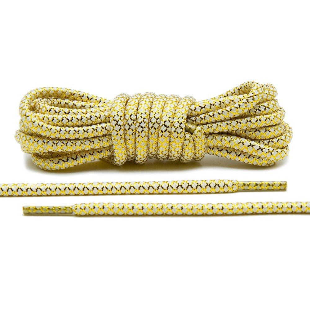 Metallic Gold/White Rope Laces - Lace Lab