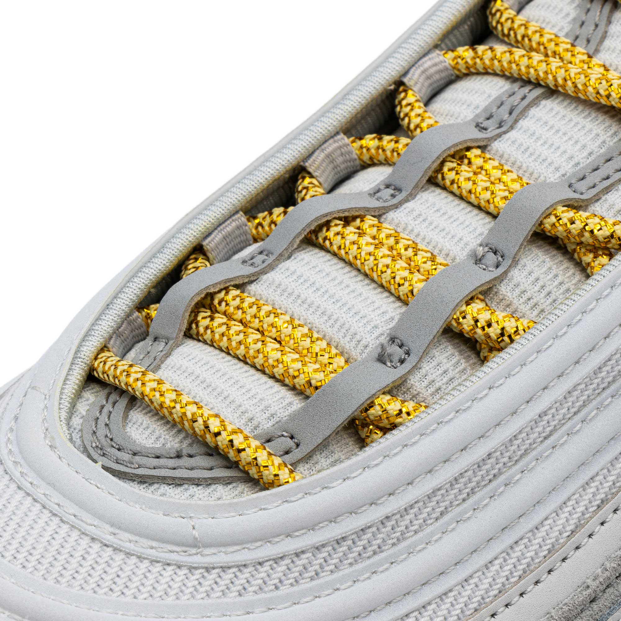 Metallic Gold White Rope Laces Shoe Laces