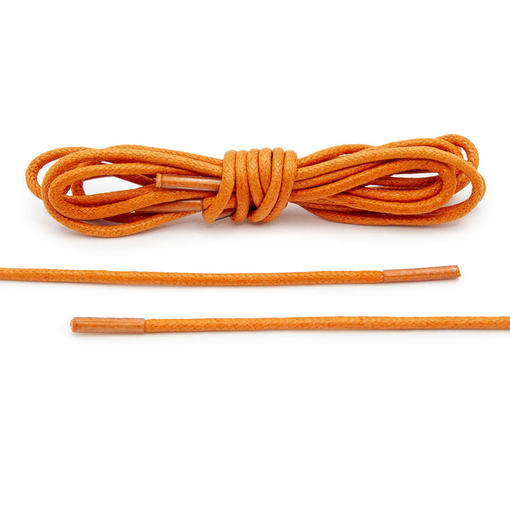 Orange Waxed Dress Shoelaces - Lace Lab