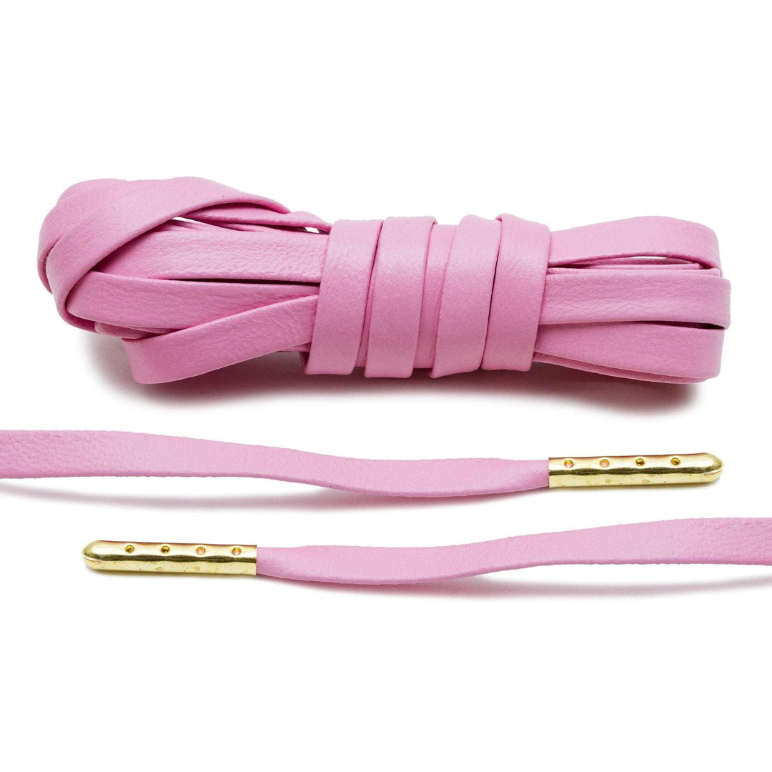 Pink Luxury Leather Laces - Gold Plated - Lace Lab