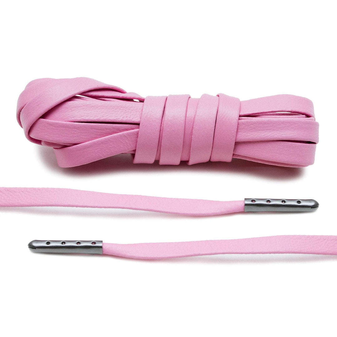 Pink Luxury Leather Laces - Gunmetal Plated - Lace Lab