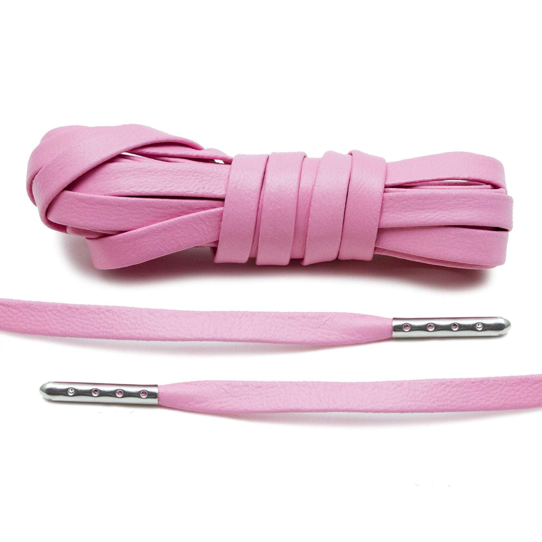 Pink Luxury Leather Laces - Silver Plated - Lace Lab