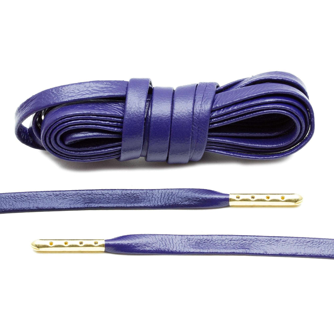 Purple Luxury Leather Laces - Gold Plated - Lace Lab