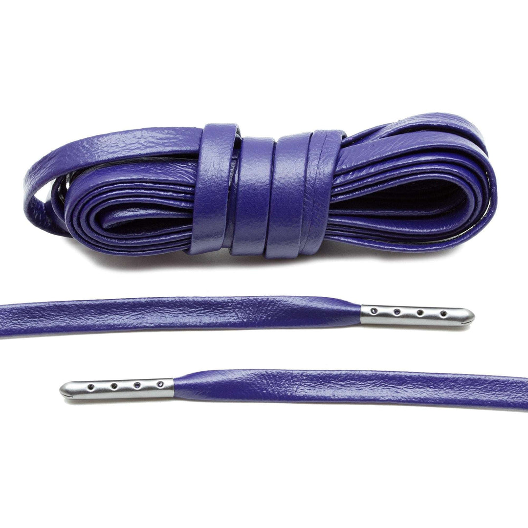 Purple Luxury Leather Laces - Gunmetal Plated - Lace Lab