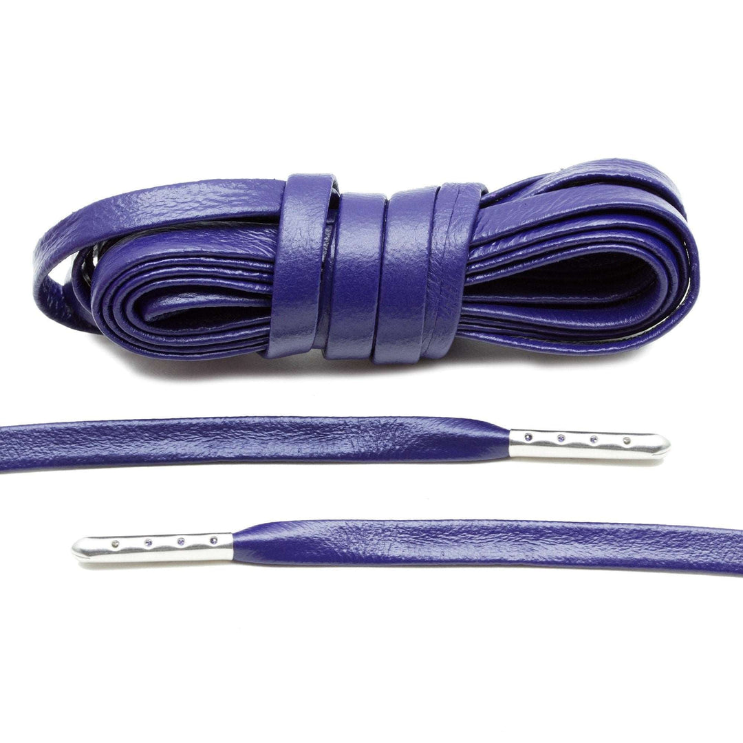 Purple Luxury Leather Laces - Silver Plated - Lace Lab