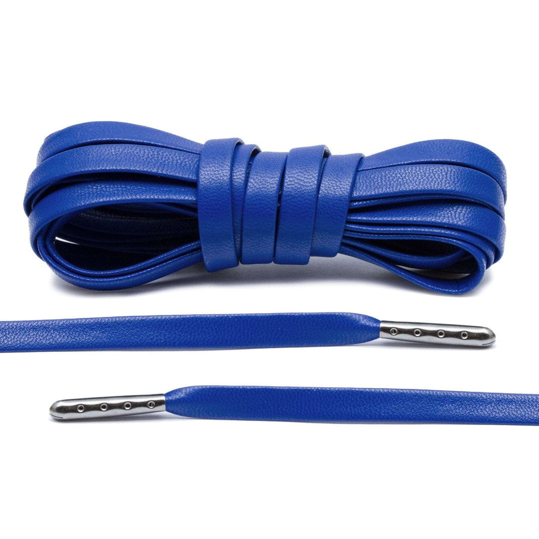 Royal Blue Luxury Leather Laces - Gunmetal Plated - Lace Lab