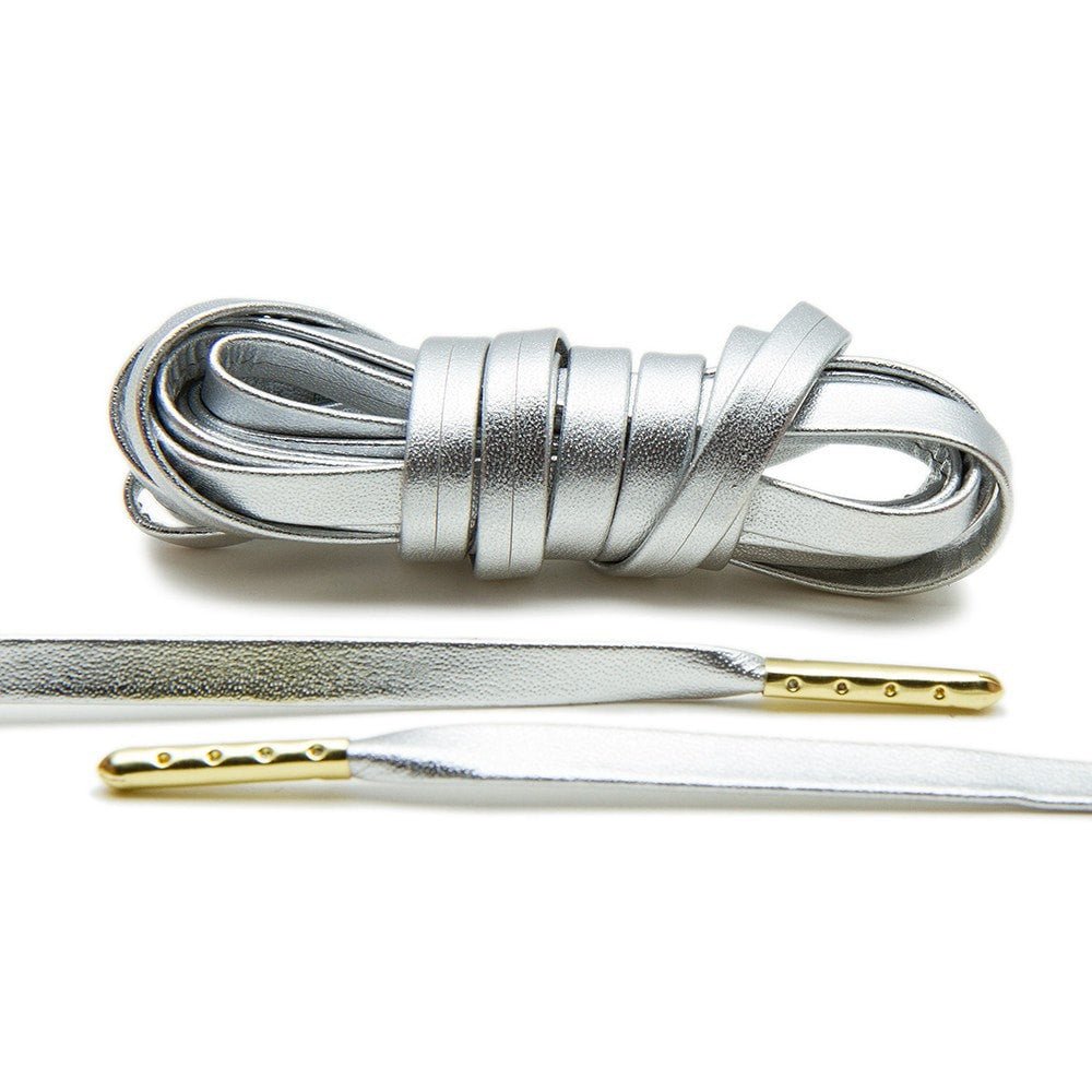 Silver Luxury Leather Laces - Gold Plated - Lace Lab