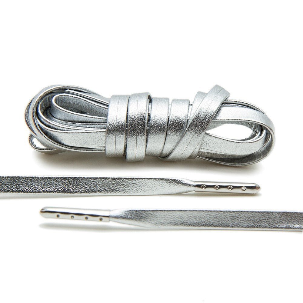 Silver Luxury Leather Laces - Silver Plated - Lace Lab