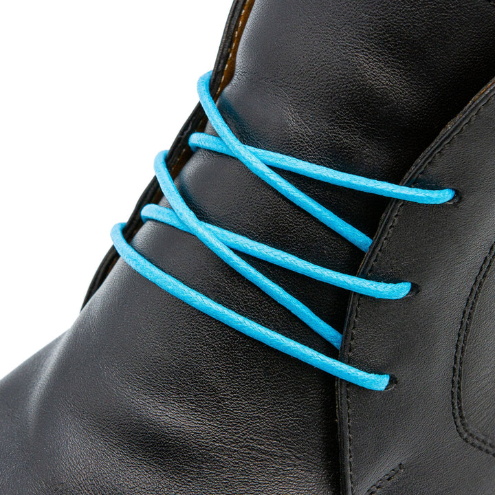 Sky Blue Waxed Dress Shoelaces - Lace Lab