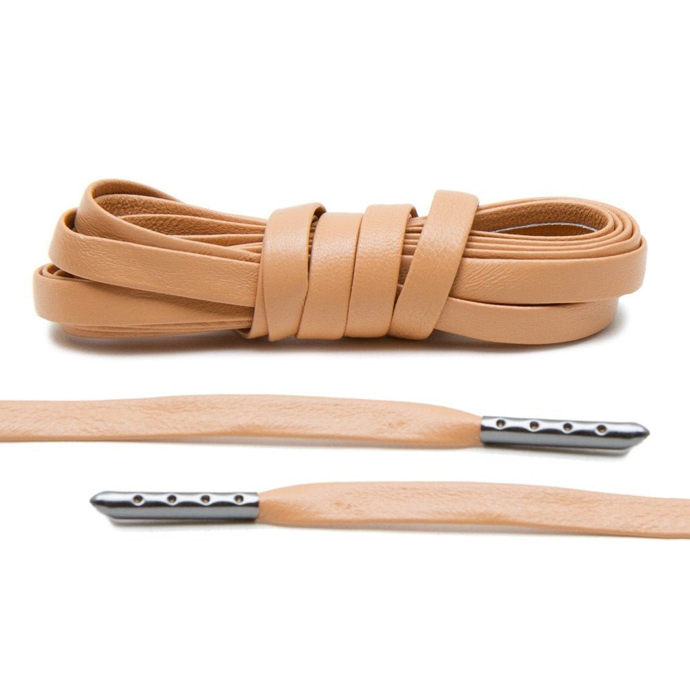 Tan Luxury Leather Laces - Gunmetal Plated - Lace Lab