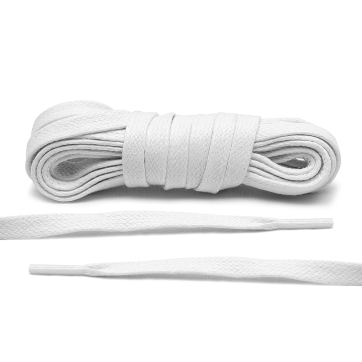 White Waxed Shoe Laces - Lace Lab