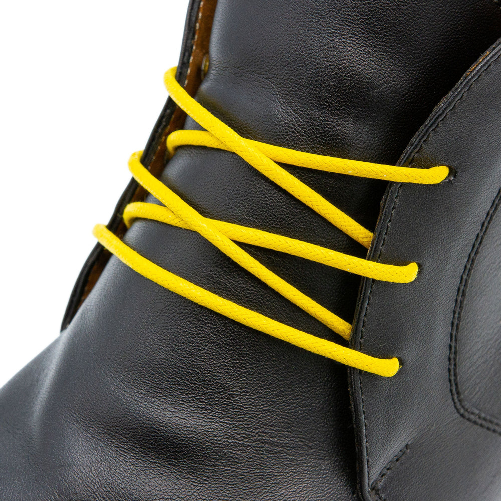 Yellow Waxed Dress Shoelaces - Lace Lab