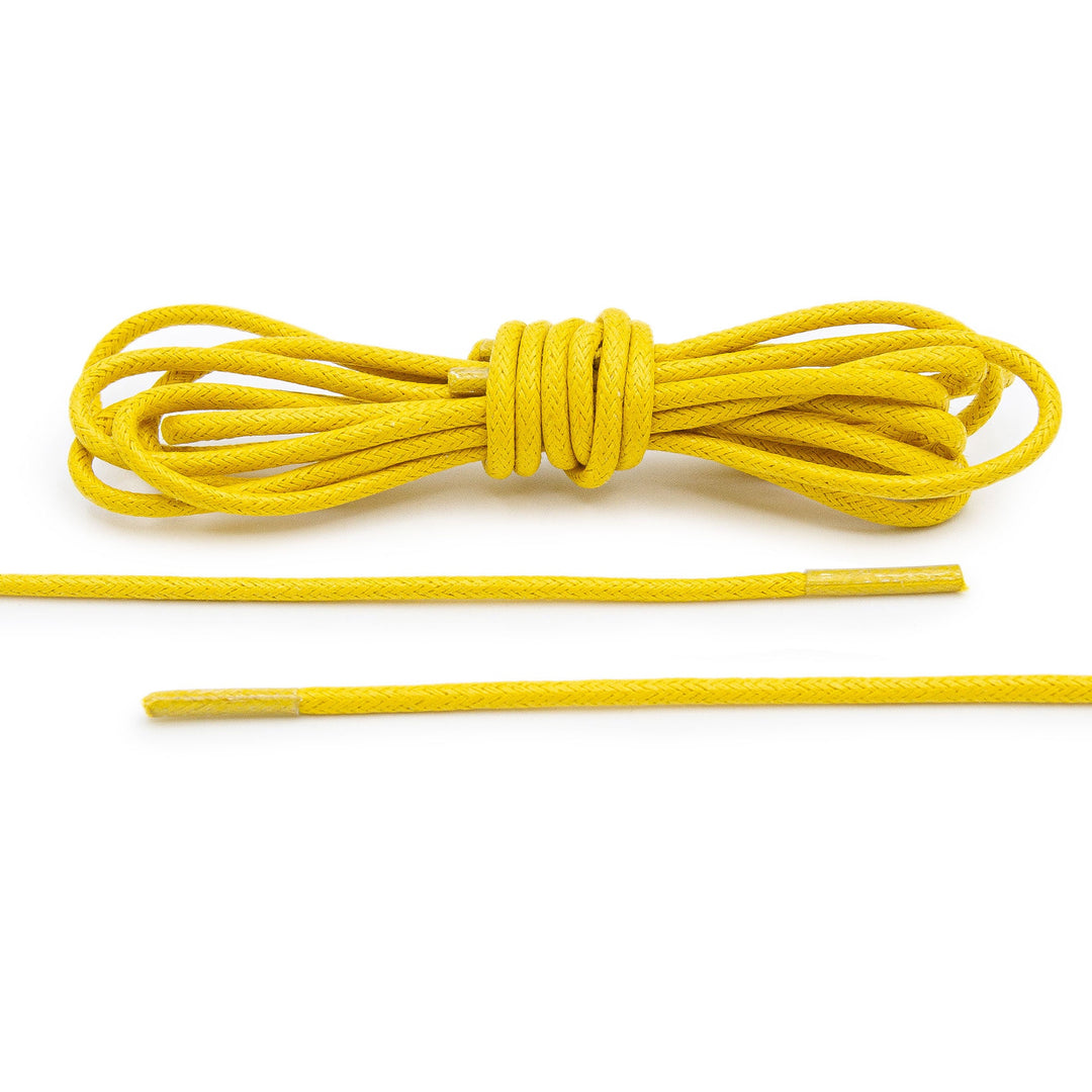 Yellow Waxed Dress Shoelaces - Lace Lab